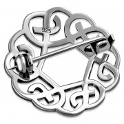 Rounded Sterling Silver Celtic Brooch - br3