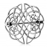  Large Celtic Knot Sterling Silver Brooch - br5