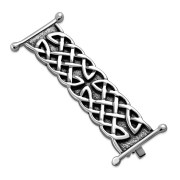 Long Celtic Knot Sterling Silver Brooch - br9