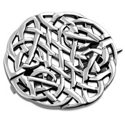  Sterling Silver Rounded Celtic Knot Brooch, br17