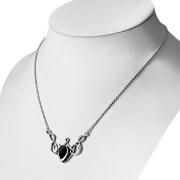 Black Onyx Celtic Knot Silver Necklace