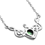 Abalone Shell Celtic Knot Silver Necklace