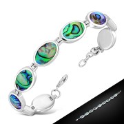 Abalone Oval links Silver Bracelet