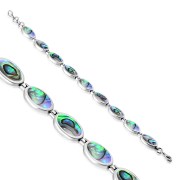 Abalone Oval links Sterling Silver Bracelet