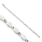 Mother of Pearl Oval links Silver Bracelet