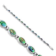 Abalone Shell Oval links Silver Bracelet