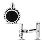 Sterling Silver Black Onyx Cufflinks, cf1