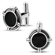 Sterling Silver Black Onyx Cufflinks, cf4