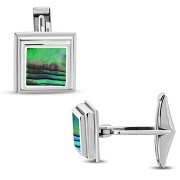 Abalone Shell Sterling Silver Cufflinks, cf6