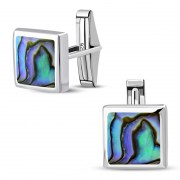 Abalone Sea Shell Silver Cufflinks, cf10