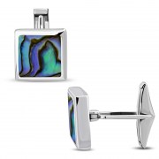 Abalone Sea Shell Silver Cufflinks, cf10