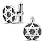 Silver Star of David Cufflinks, CF012