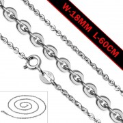 1.8mm-Wide 60cm-Long | Sterling Silver Hammered Chain