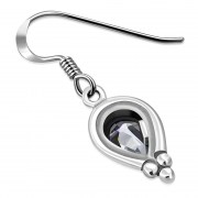 Clear CZ Ethnic Style Silver Earrings, e177