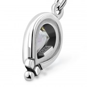 Clear CZ Ethnic Style Silver Earrings, e177