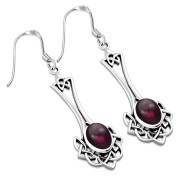 Garnet Celtic Knot Silver Earrings Set - e184