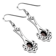 Garnet Celtic Knot Silver Earrings Set - e184