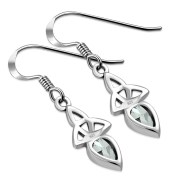 Clear CZ Celtic Trinity Silver Earrings Set - e256