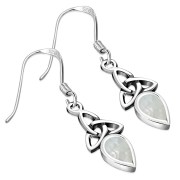 Mother of Pearl Celtic Trinity Knot Earrings - e256