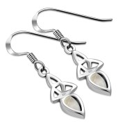 Mother of Pearl Celtic Trinity Knot Earrings - e256
