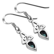 Abalone Shell Celtic Trinity Silver Earrings - e256