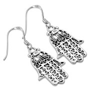filigree work Hamsa Earrings Silver, e270