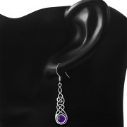 Amethyst Celtic Long Earrings - e297