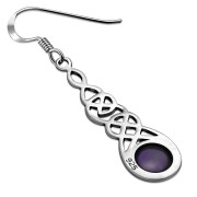 Amethyst Celtic Long Earrings - e297