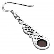Garnet Celtic Long Earrings - e297