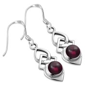 Garnet Stone Celtic Silver Earrings Set - e309