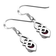 Garnet Stone Celtic Silver Earrings Set - e309