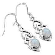 Rainbow Moonstone Celtic Silver Earrings Set - e309