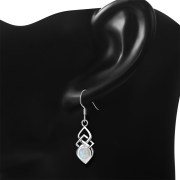 Rainbow Moonstone Celtic Silver Earrings Set - e309