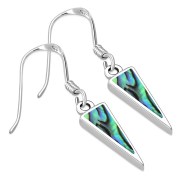 Abalone Triangle Silver Earrings, e312