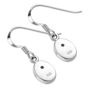 Mother of Pearl Oval Silver Earrings, e313h