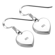 Abalone Shell Heart Silver Earrings, e314