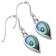  Abalone Shell Drop Sterling Silver Earrings, e319