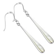 Mother of Pearl Long Drop Silver Earrings, e320