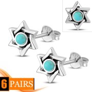 Turquoise Star of David Stud Earrings, e328