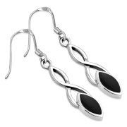 Black Onyx Celtic Knot Earrings - e385
