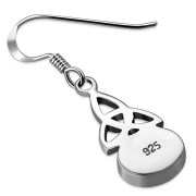 Mother of Pearl Celtic Trinity Knot Silver Earrings - e391h