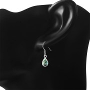 Abalone Drop Silver Earrings, e404