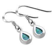 Abalone Drop Silver Earrings, e404