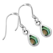 Abalone Drop Silver Earrings, e405