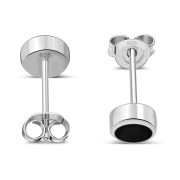 Black Onyx Sterling Silver Stud Earrings - e407