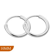 10mm Wide - 1.2mm Thick Hoop Earrings, eh100