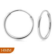 14mm Wide - 1.2mm Thick Hoop Earrings, eh100