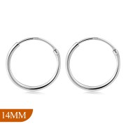 14mm Wide - 1.2mm Thick Hoop Earrings, eh100