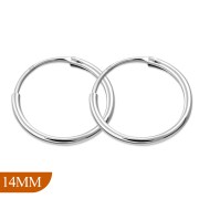 14mm Wide - 1.2mm Thick Hoop Earrings, eh100