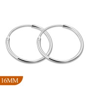 16mm Wide - 1.2mm Thick Hoop Earrings, eh100